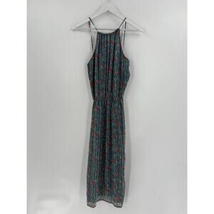 Kenar Vintage Dress Womens 10 Blue Floral Maxi Silk Sleeveless Pleated Lined